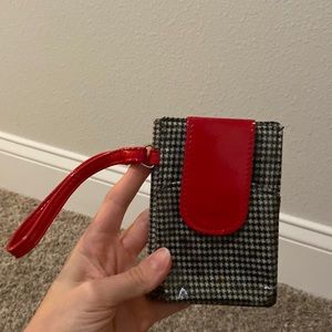 Checkered wristlet wallet